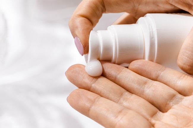 moisturiser pumped into a hand